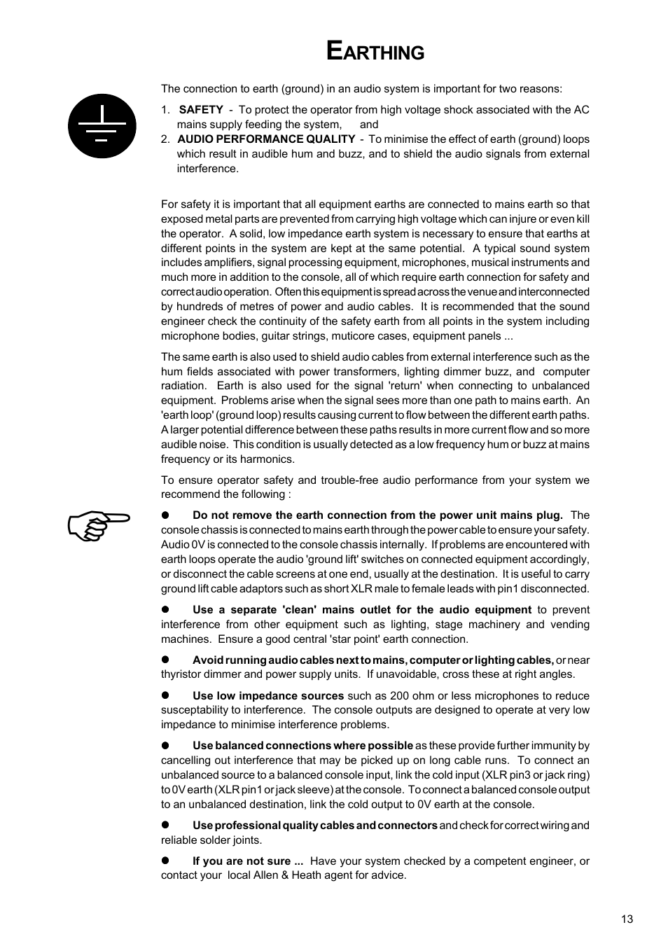 Arthing | Allen&Heath GL4000 USER GUIDE User Manual | Page 14 / 54