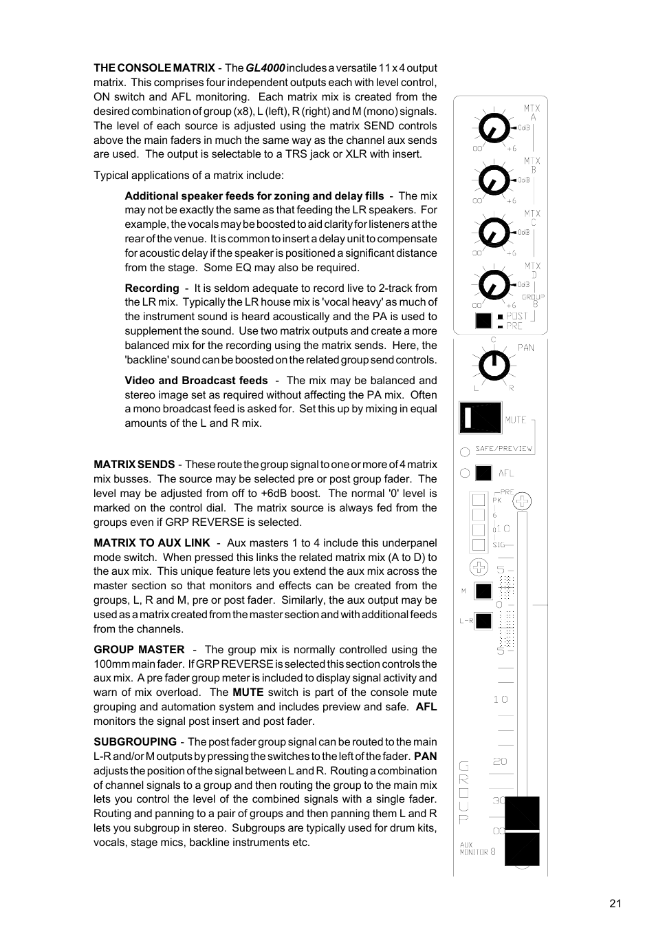 Allen&Heath GL4000 USER GUIDE User Manual | Page 22 / 54
