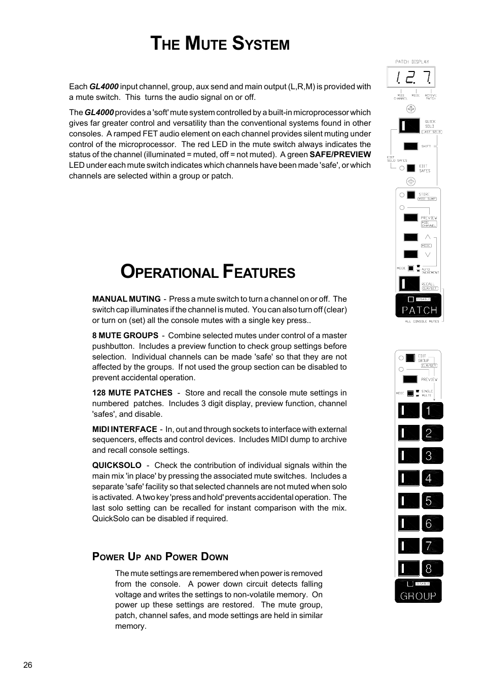 Ystem, Perational, Eatures | Allen&Heath GL4000 USER GUIDE User Manual | Page 27 / 54