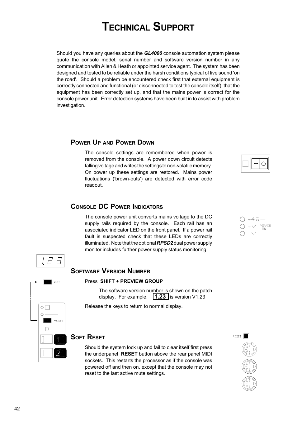 Echnical, Upport | Allen&Heath GL4000 USER GUIDE User Manual | Page 43 / 54