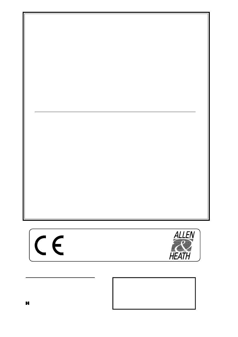 Limited one year warranty, Conditions of warranty, Manufactured in england | Allen&Heath GL3300 User Manual | Page 2 / 20