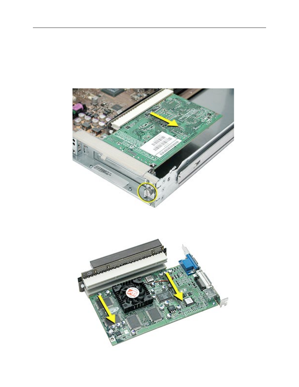 Removing a card in the dual-slot riser | Apple Xserve (PCI or AGP Card Replacement) User Manual | Page 4 / 7