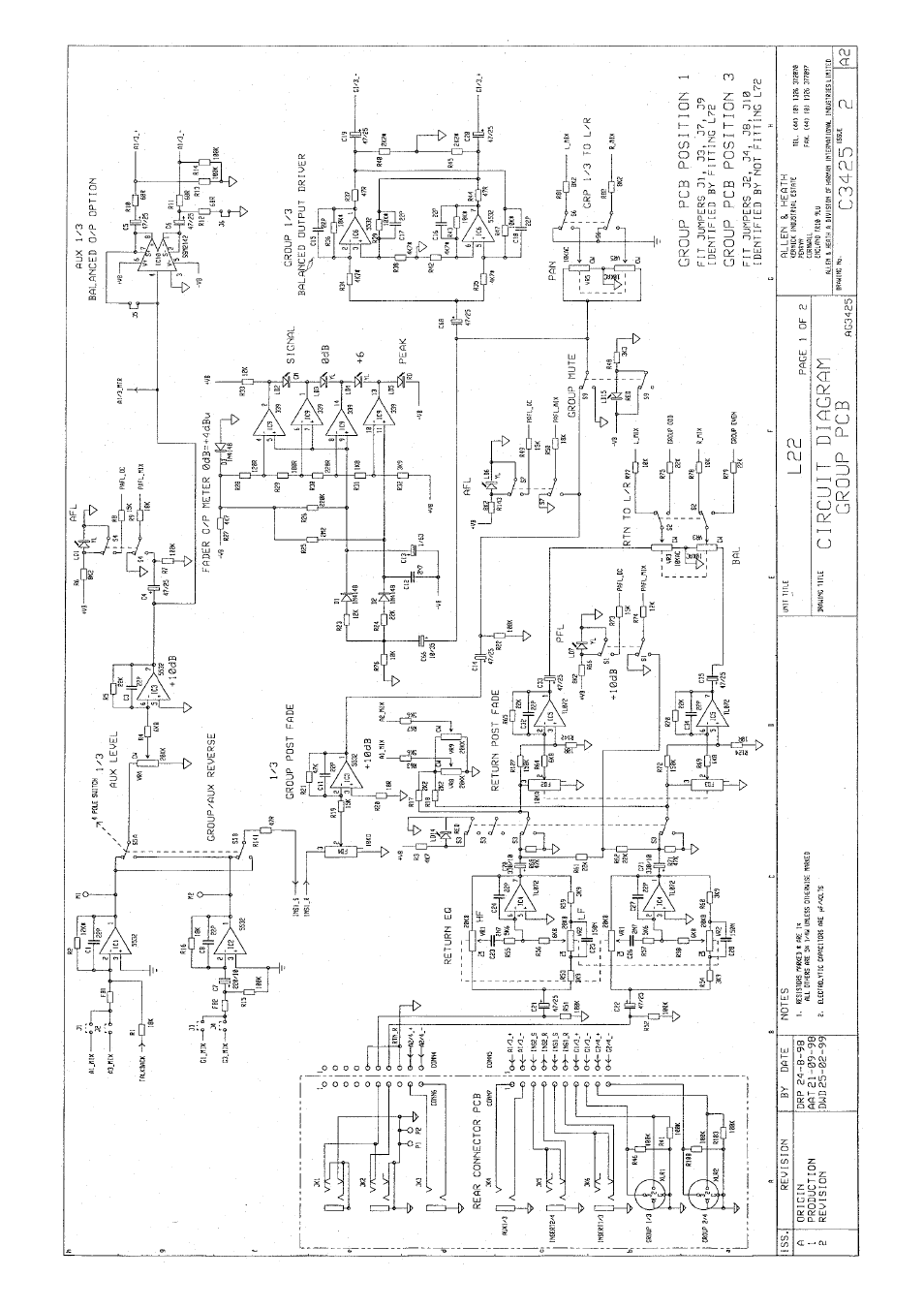 Allen&Heath GL2200 SERVICE MANUAL User Manual | Page 20 / 32