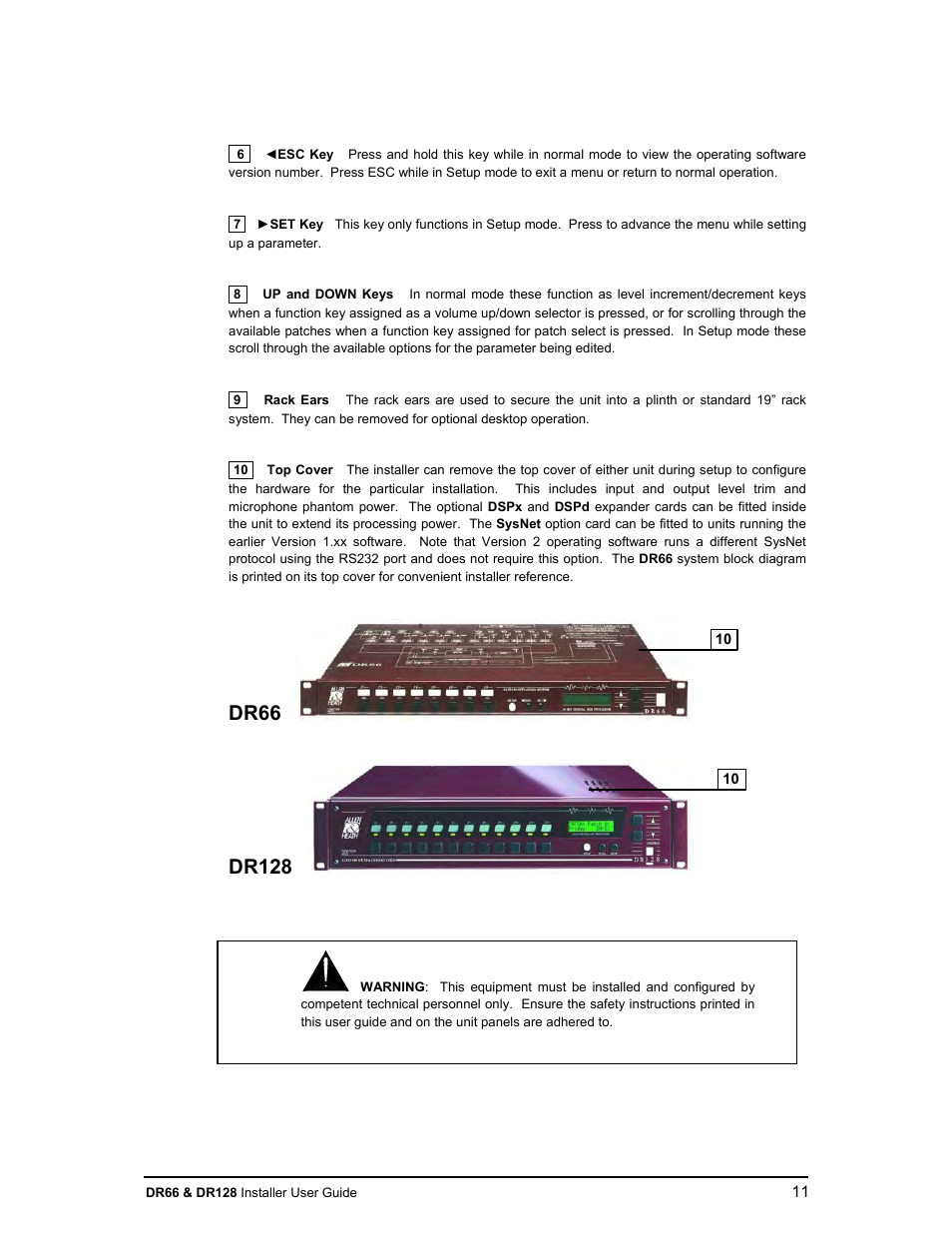 Dr66, Dr128 | Allen&Heath DR66 USER GUIDE User Manual | Page 11 / 44