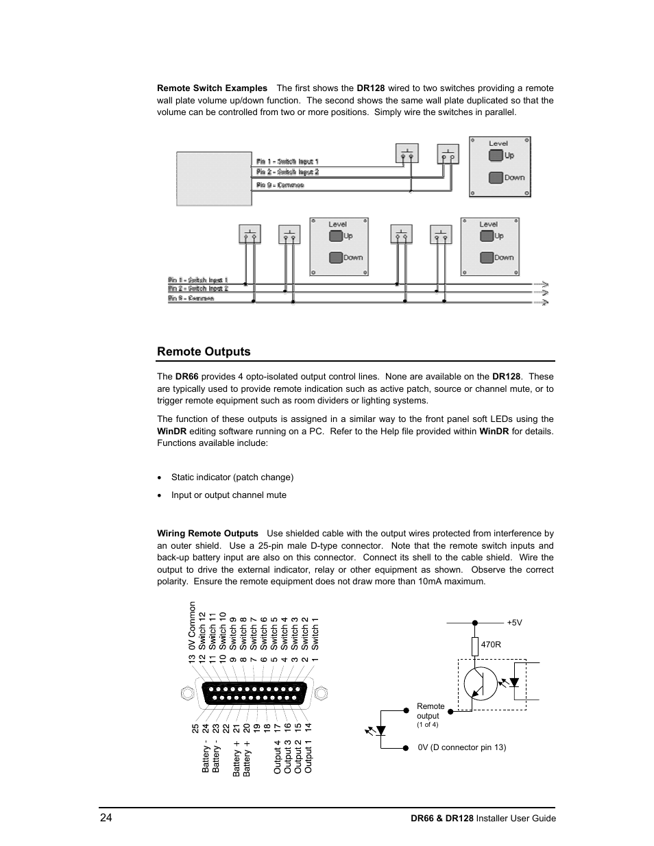 Remote outputs | Allen&Heath DR66 USER GUIDE User Manual | Page 24 / 44