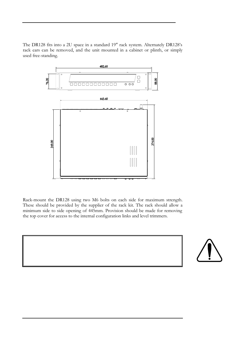 4 introduction, Installation | Allen&Heath DR128 SERVICE MANUAL User Manual | Page 11 / 114