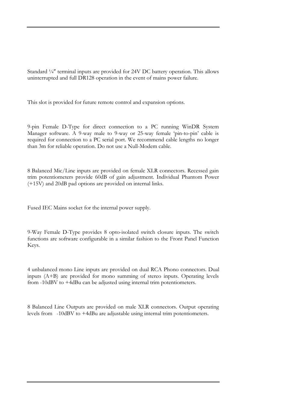 Rear panel | Allen&Heath DR128 SERVICE MANUAL User Manual | Page 23 / 114