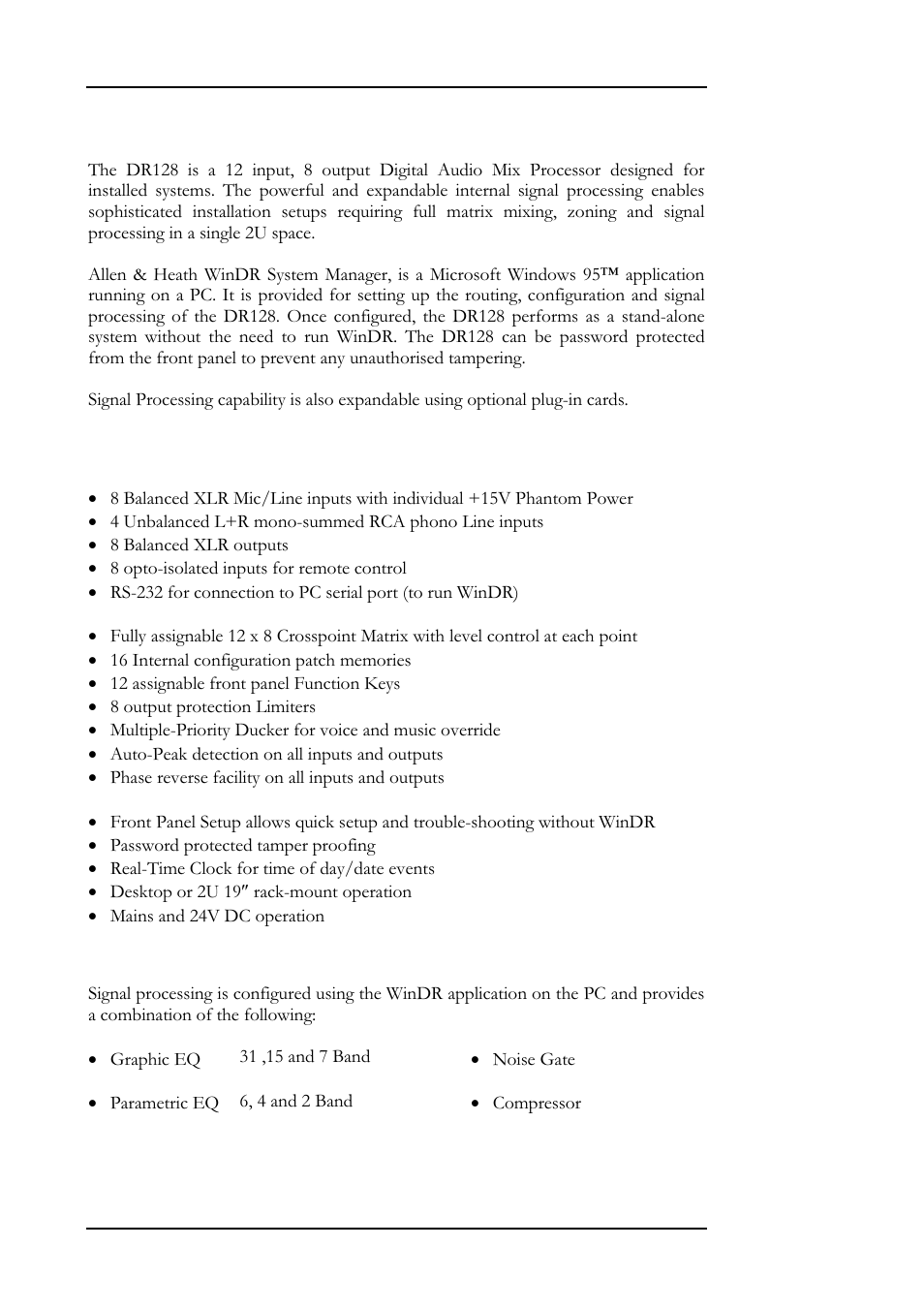 Introduction | Allen&Heath DR128 USER GUIDE User Manual | Page 14 / 64
