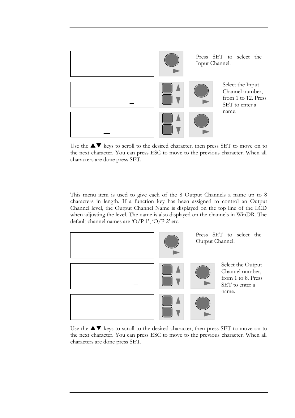 Setup menu 39, 5 - name output channel | Allen&Heath DR128 USER GUIDE User Manual | Page 43 / 64