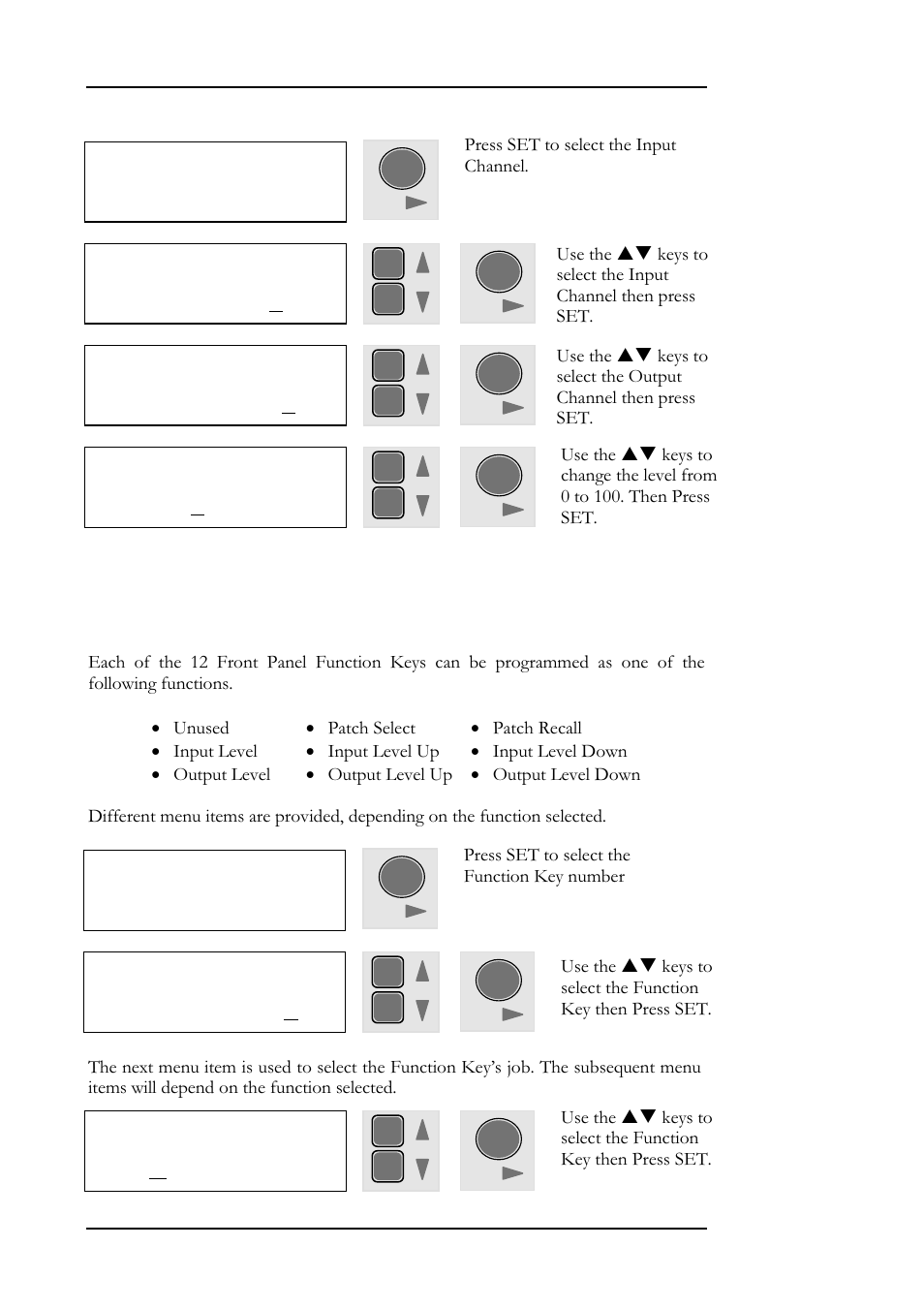 46 setup menu, 13 - function key setup, 13 key 1 func. fn: unused | Allen&Heath DR128 USER GUIDE User Manual | Page 50 / 64