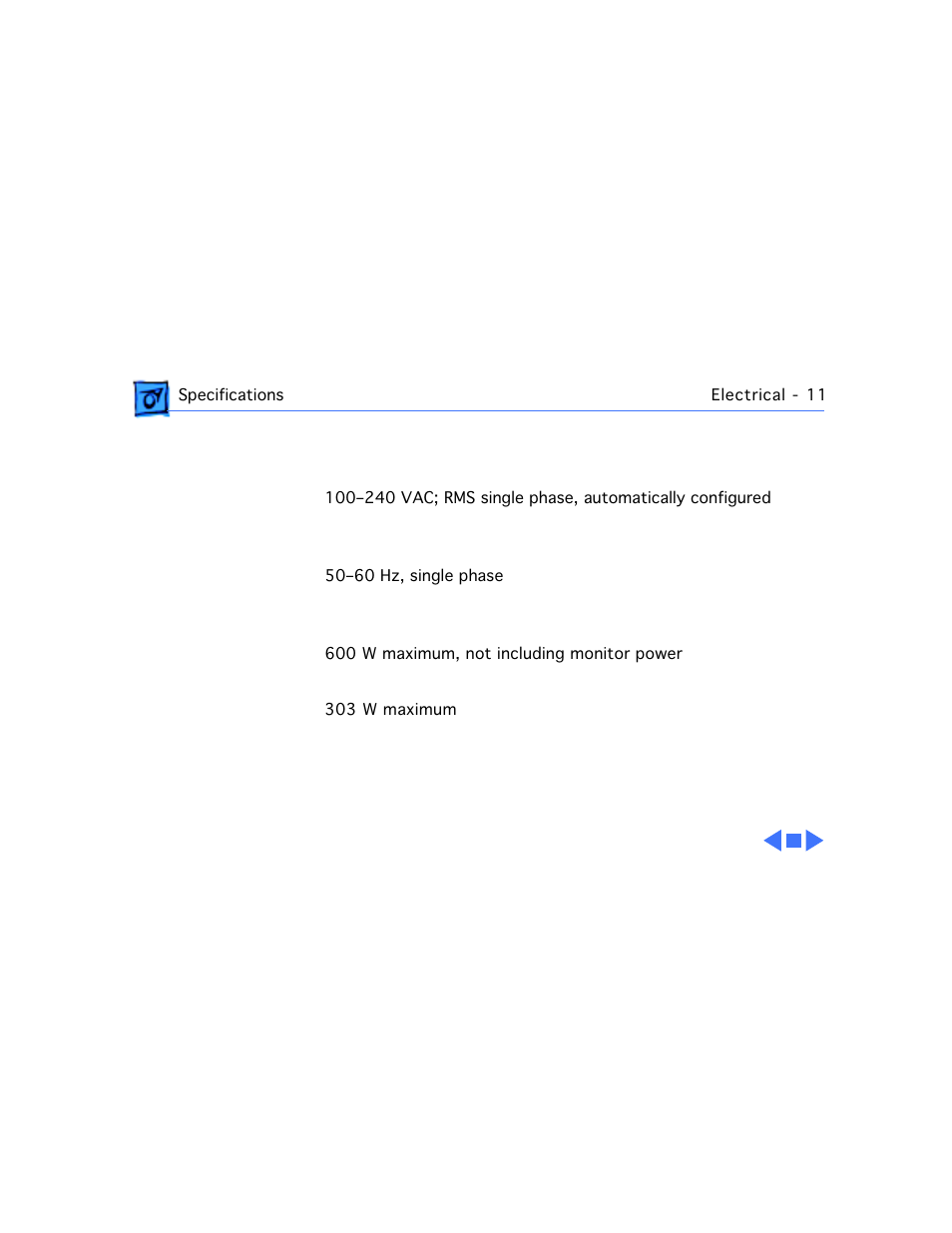 Electrical, A/c line input voltage, Input line frequency | Input power, Power supply dc output | Apple Workgroup Server 9150 User Manual | Page 23 / 130
