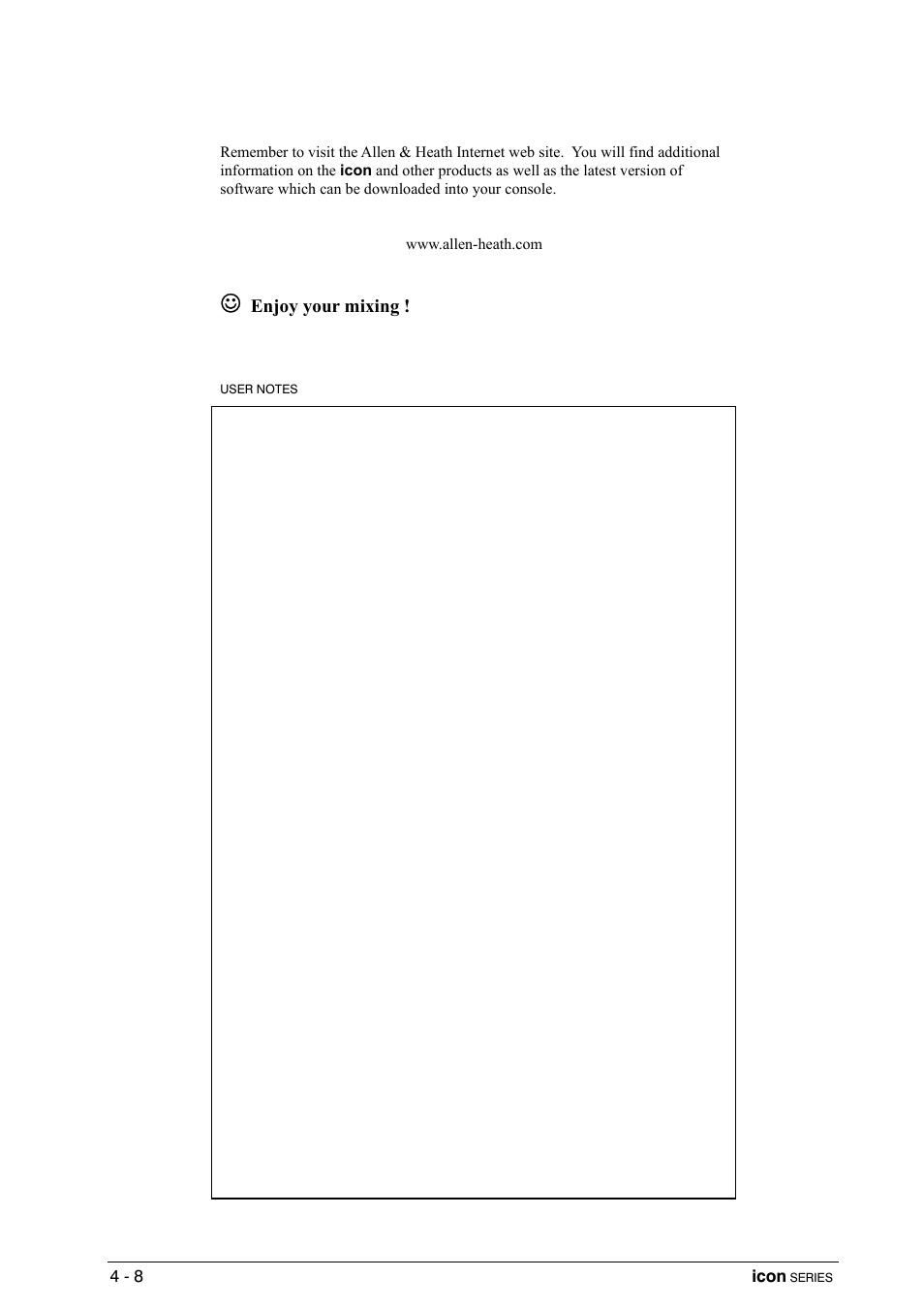 Enjoy your mixing | Allen&Heath DP 1000 USER GUIDE User Manual | Page 30 / 67