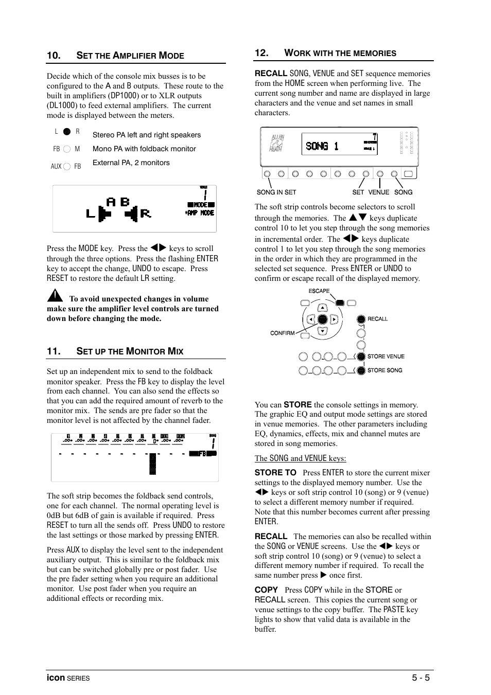 Set up the monitor mix, Work with the memories | Allen&Heath DP 1000 USER GUIDE User Manual | Page 35 / 67