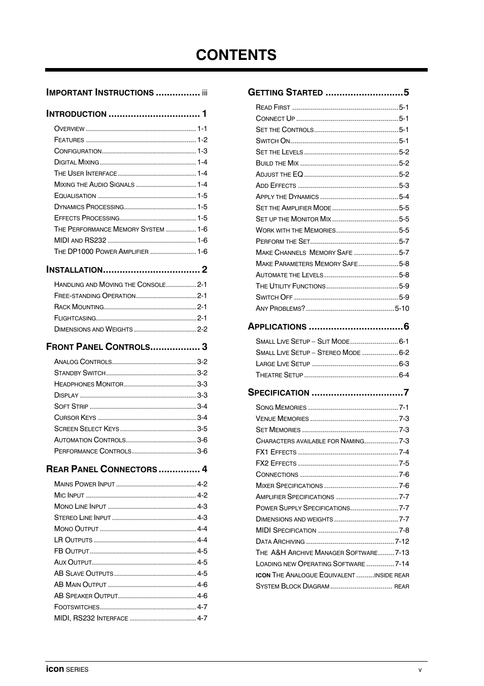 Allen&Heath DP 1000 USER GUIDE User Manual | Page 5 / 67