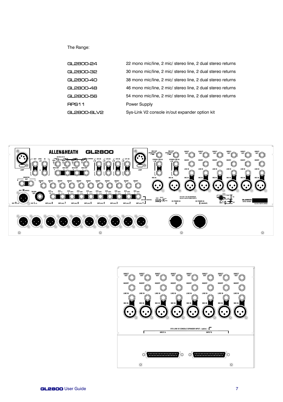 Allen&Heath GL2800 User Manual | Page 7 / 42