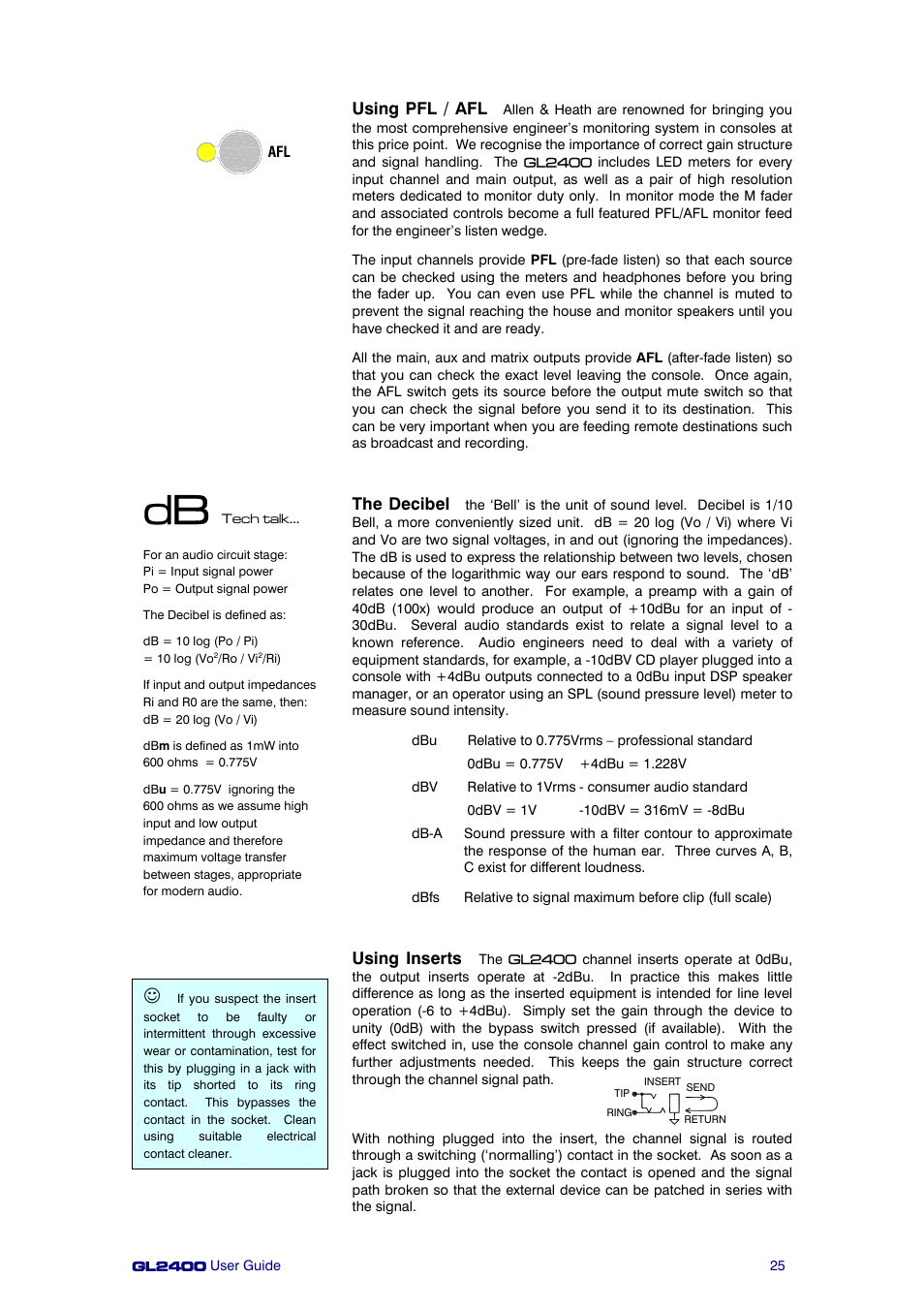 Allen&Heath GL2400 User Manual | Page 25 / 40