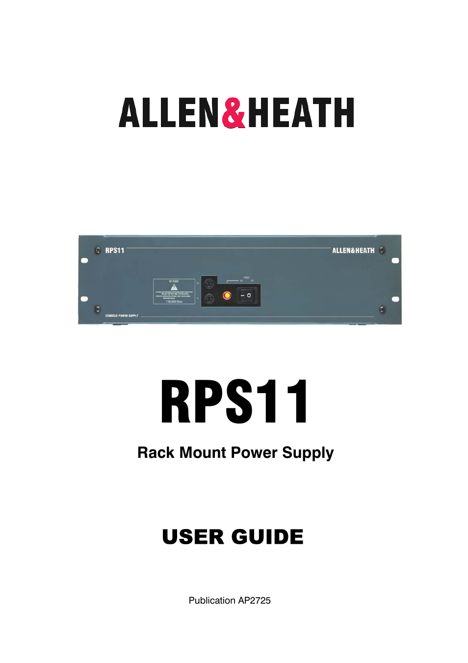 Allen&Heath RPS11 User Manual | 7 pages