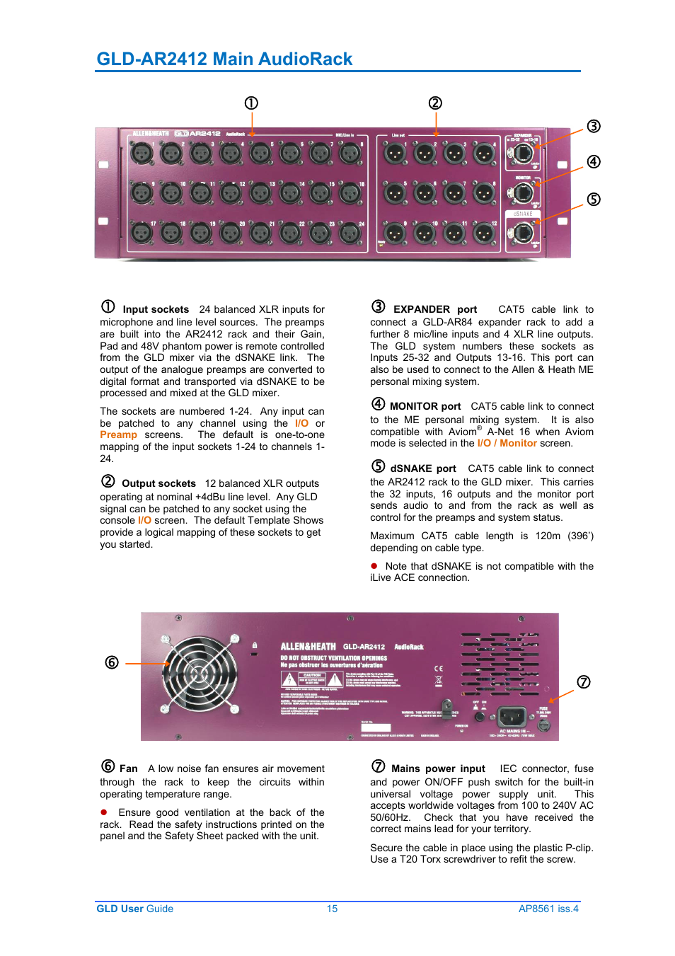 Gld-ar2412 main audiorack | Allen&Heath GLD-80 User Manual | Page 15 / 36