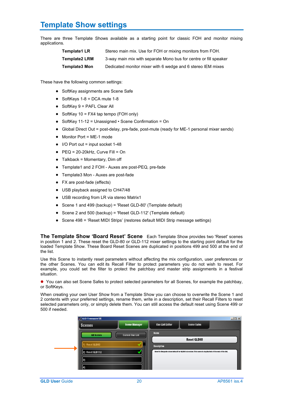 Template show settings | Allen&Heath GLD-80 User Manual | Page 20 / 36