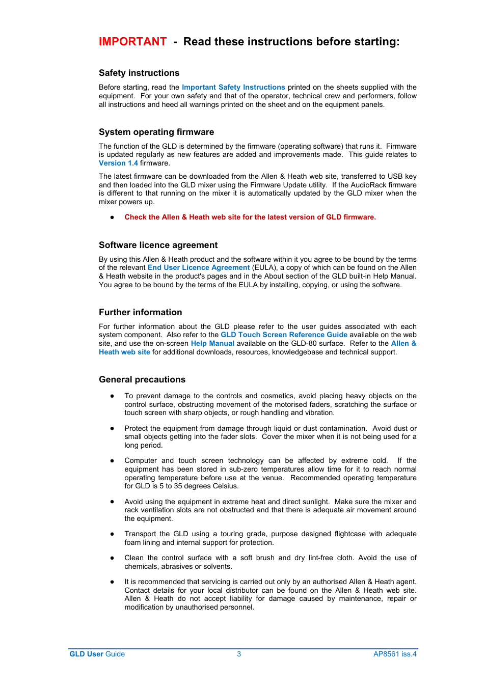 Allen&Heath GLD-80 User Manual | Page 3 / 36