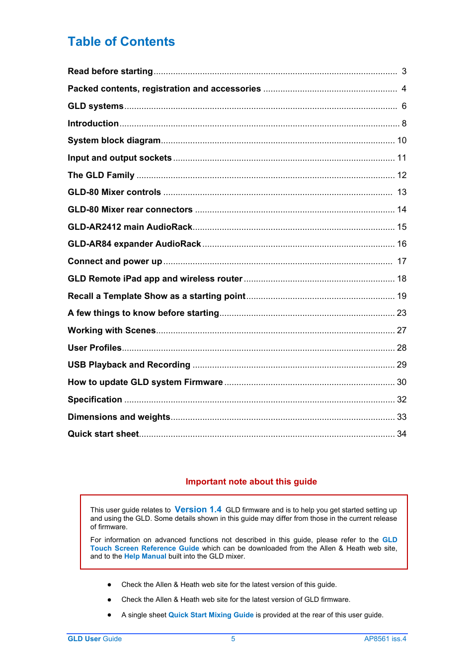 Allen&Heath GLD-80 User Manual | Page 5 / 36