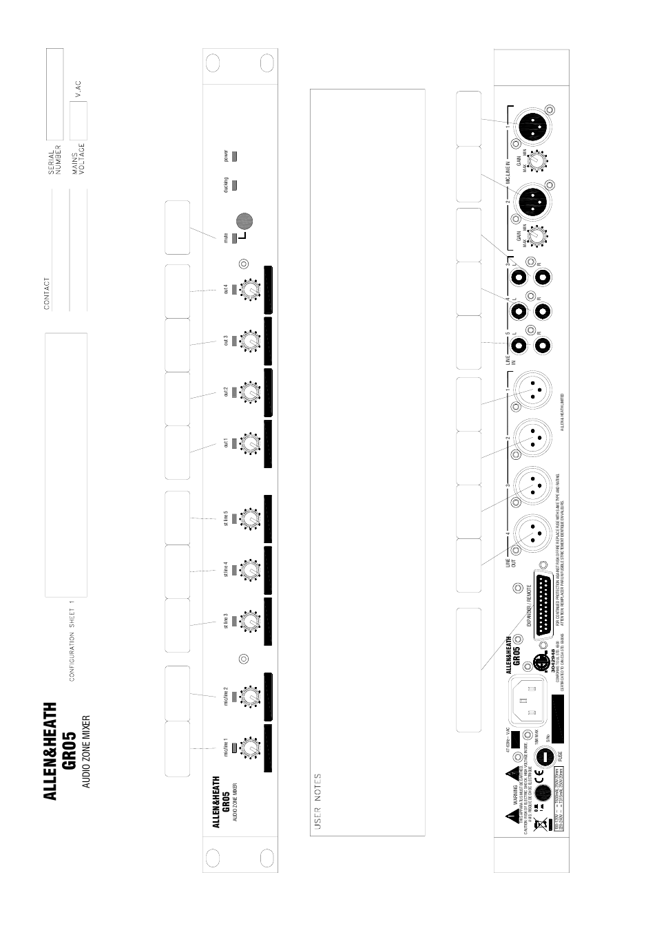 Allen&heath, Gr05 user guide 23, Gr0 5 | Au dio zo ne m ix er, Al le n&he at h | Allen&Heath GR05 User Manual | Page 23 / 24