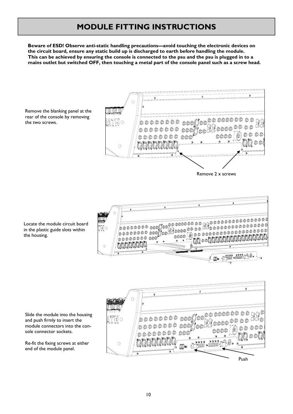 Module fitting instructions | Allen&Heath FireWire Interface User Manual | Page 10 / 20