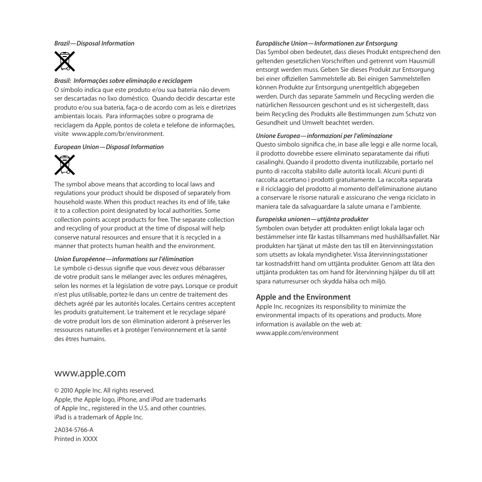 Apple Component AV Cable User Manual | Page 12 / 12