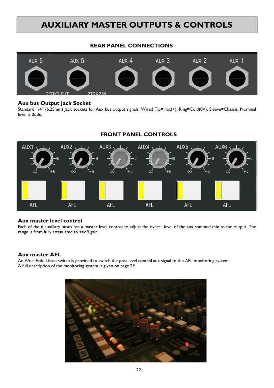 Auxiliary master outputs & controls | Allen&Heath GS-R24M User Manual | Page 22 / 44