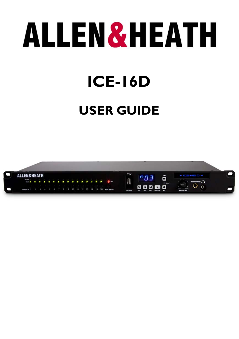 Allen&Heath ICE-16D User Manual | 40 pages