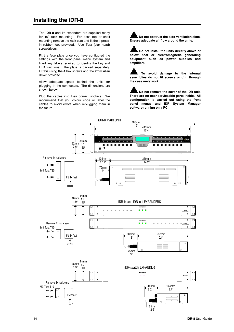 Installing the idr-8 | Allen&Heath iDR-8 User Manual | Page 14 / 48