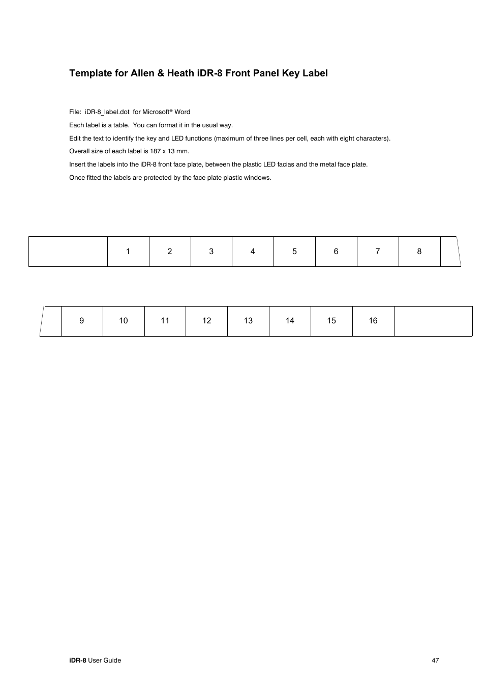 Allen&Heath iDR-8 User Manual | Page 47 / 48