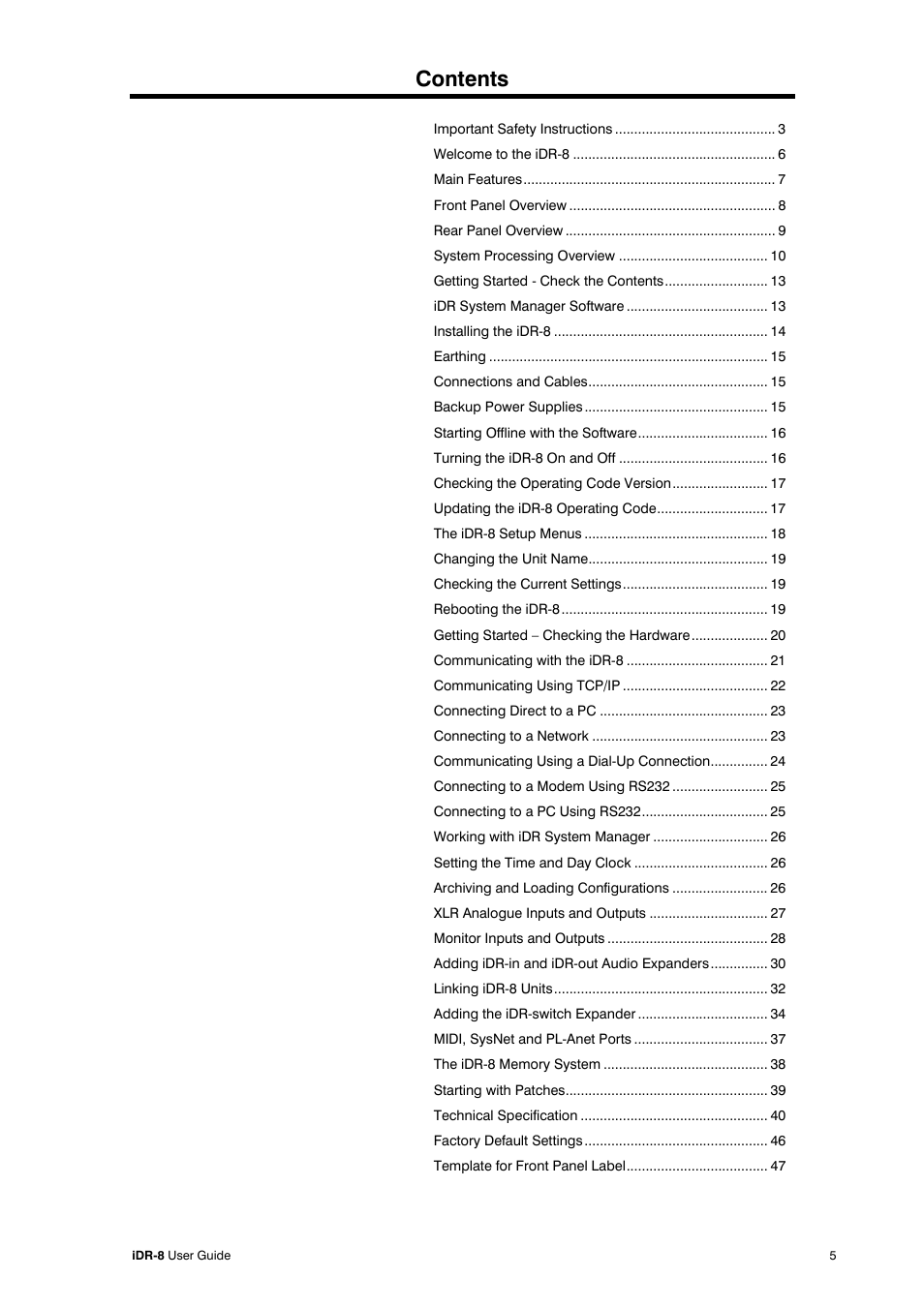 Allen&Heath iDR-8 User Manual | Page 5 / 48