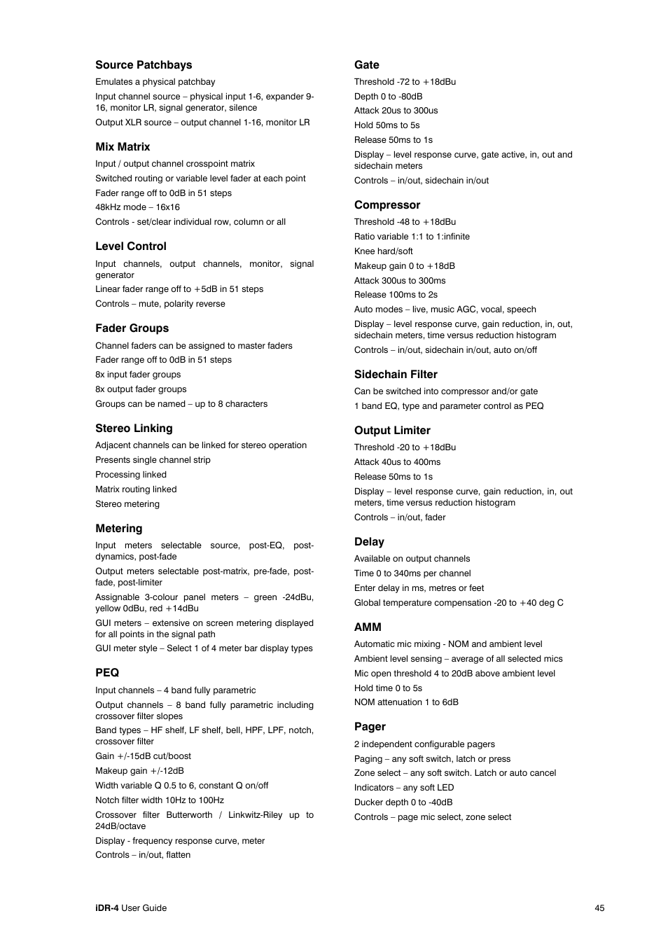 Allen&Heath iDR-4 User Manual | Page 45 / 48