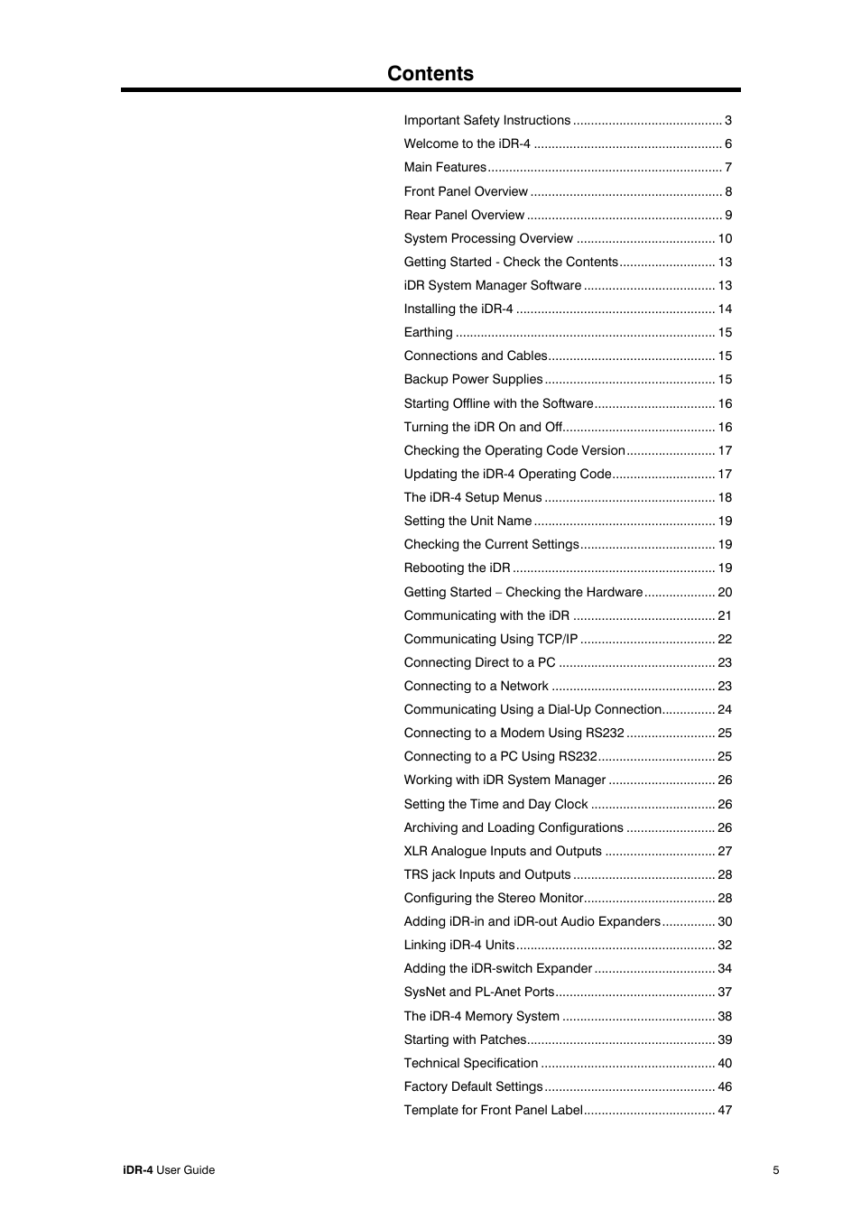 Allen&Heath iDR-4 User Manual | Page 5 / 48