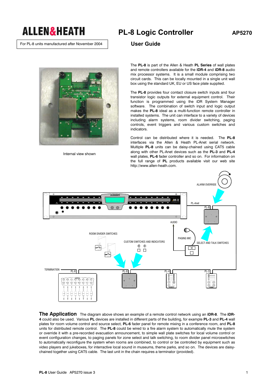 Allen&Heath PL-8 User Manual | 4 pages