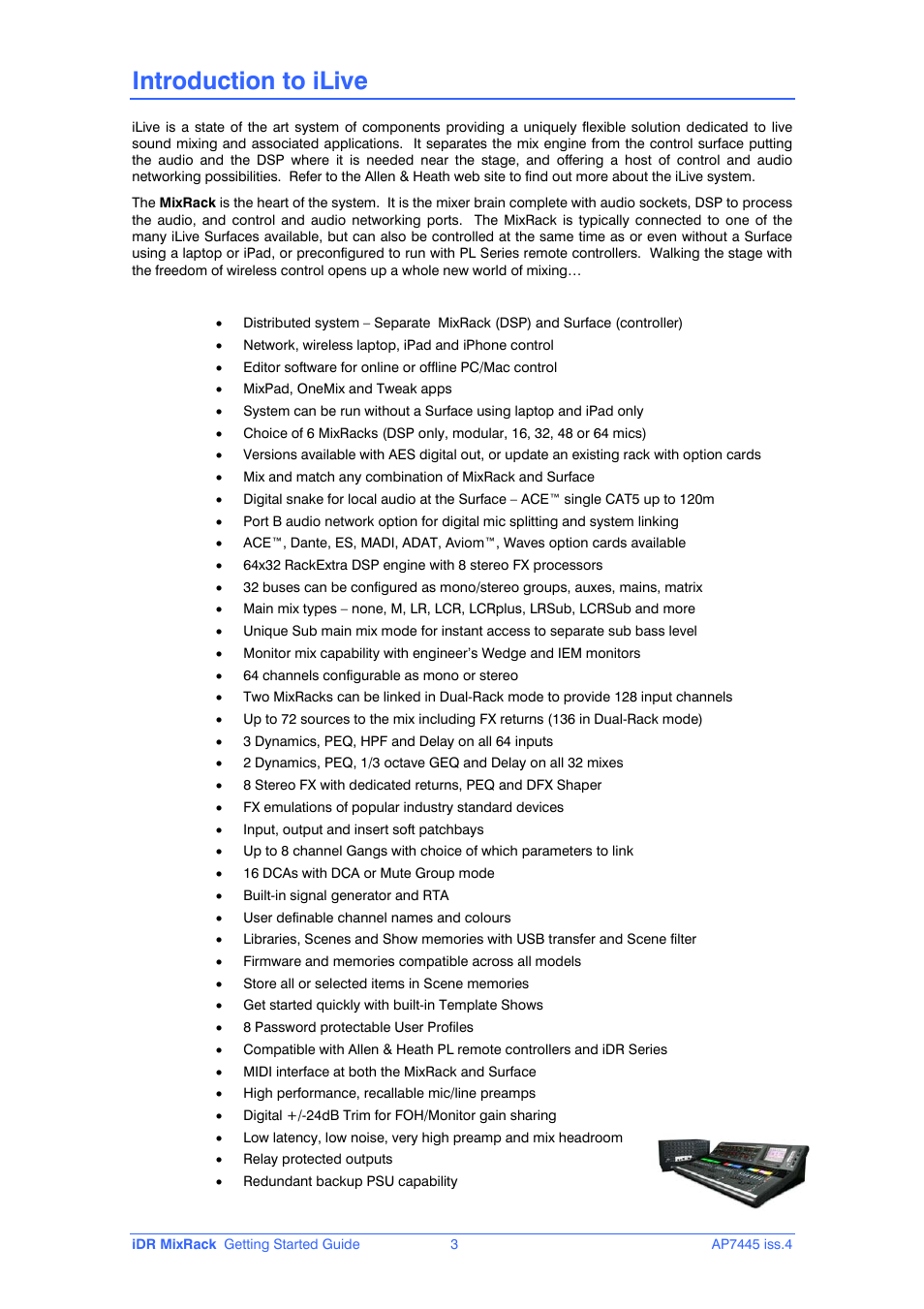 Introduction to ilive | Allen&Heath iDR-16 User Manual | Page 3 / 12
