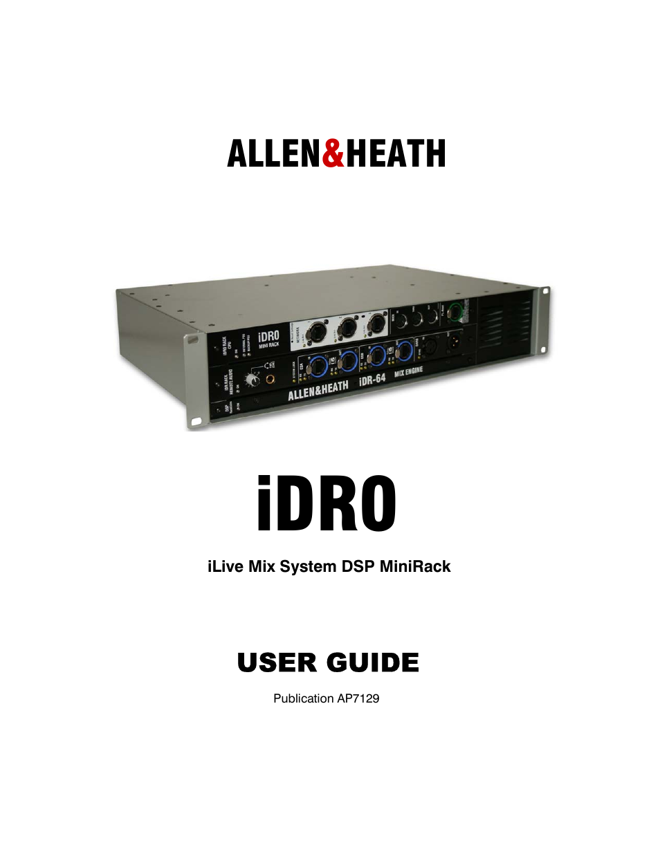 Allen&Heath iDR0 User Manual | 16 pages