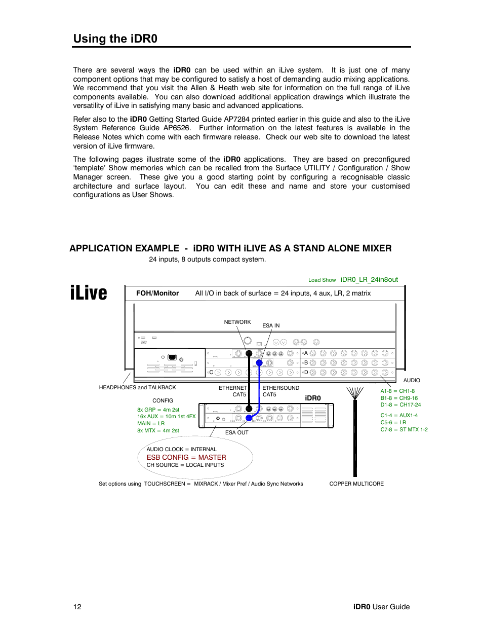 Ilive, Using the idr0 | Allen&Heath iDR0 User Manual | Page 12 / 16