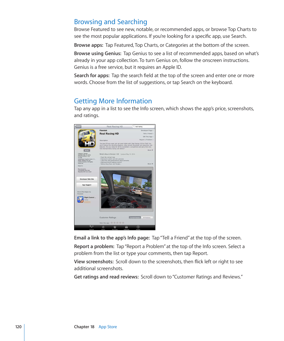 Browsing and searching, Getting more information | Apple iPad For iOS 4.3 User Manual | Page 120 / 198