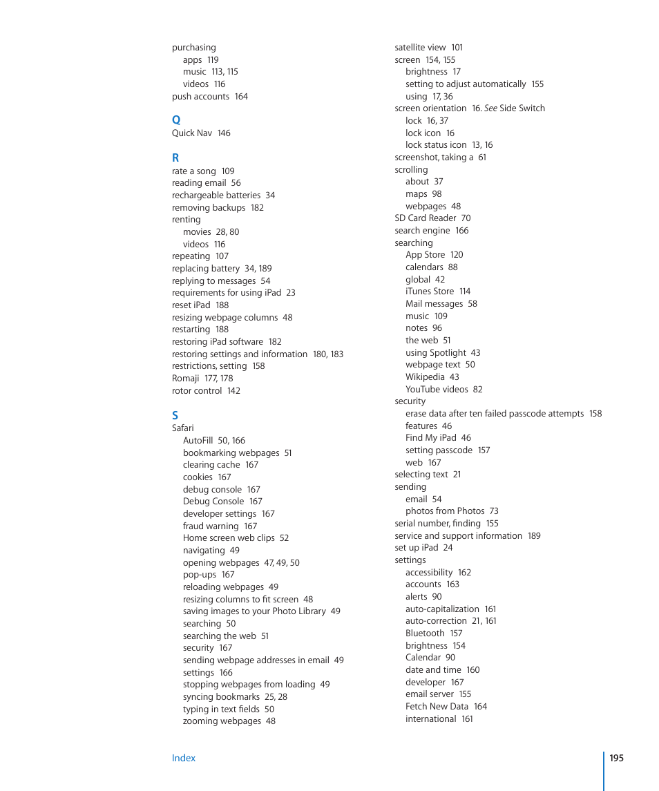 Apple iPad For iOS 4.3 User Manual | Page 195 / 198