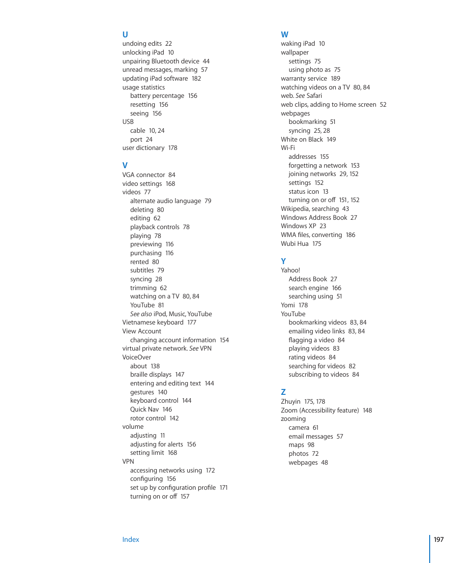 Apple iPad For iOS 4.3 User Manual | Page 197 / 198