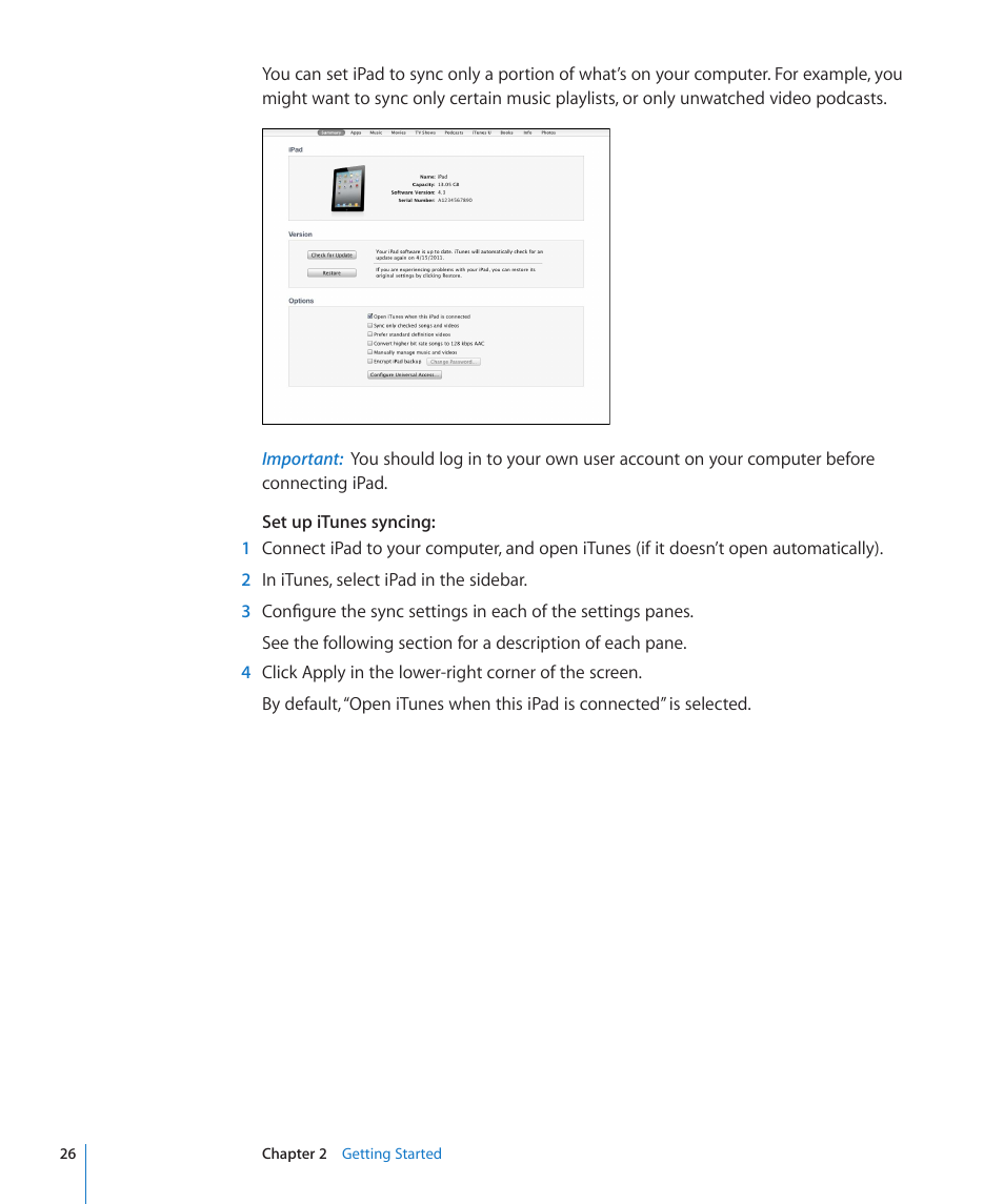 Apple iPad For iOS 4.3 User Manual | Page 26 / 198