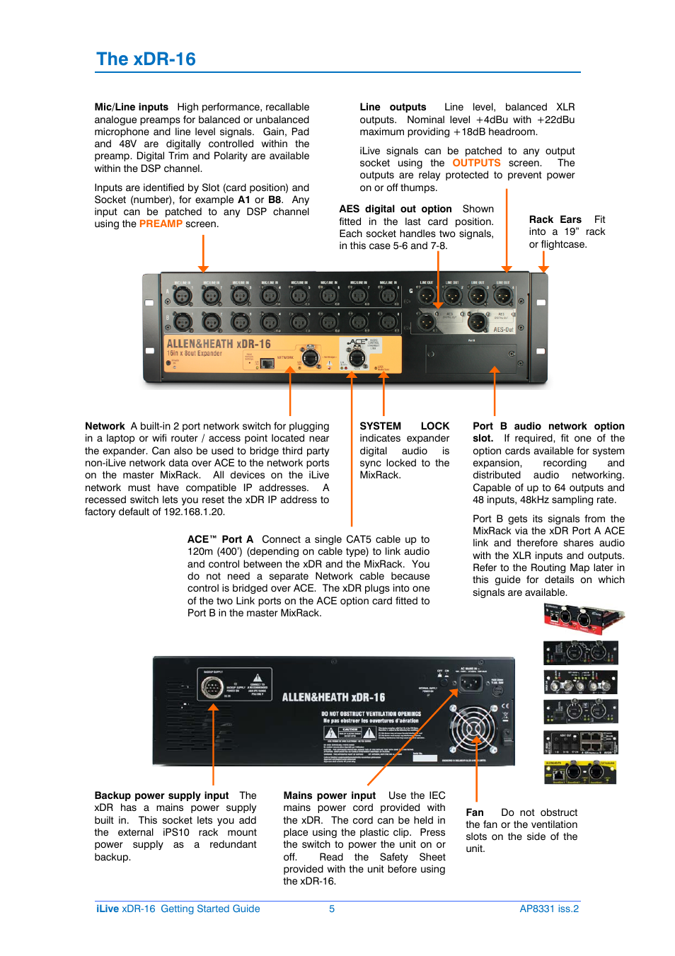 The xdr-16 | Allen&Heath xDR-16 User Manual | Page 5 / 16