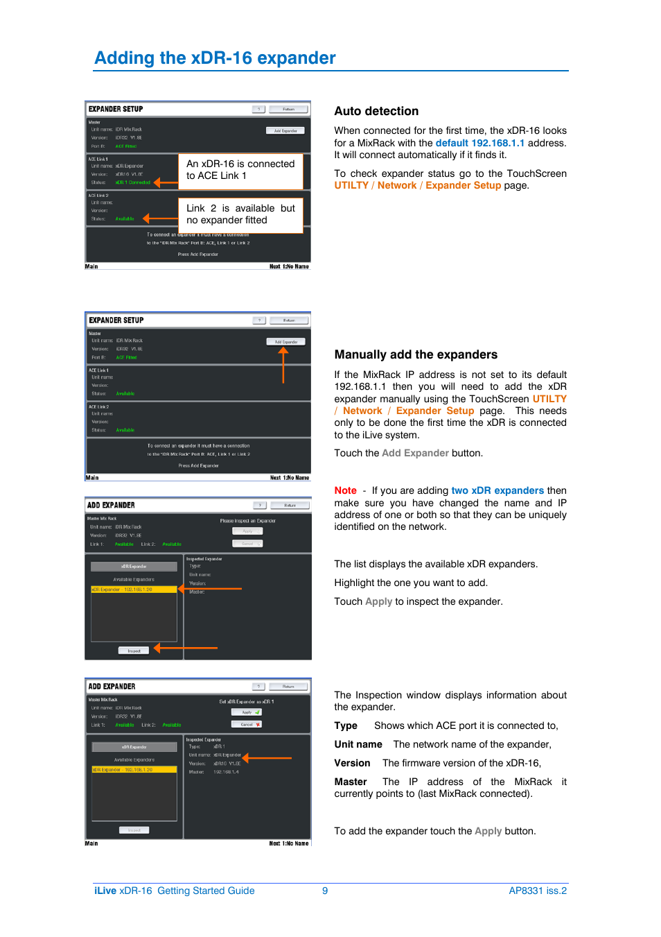 Adding the xdr-16 expander | Allen&Heath xDR-16 User Manual | Page 9 / 16