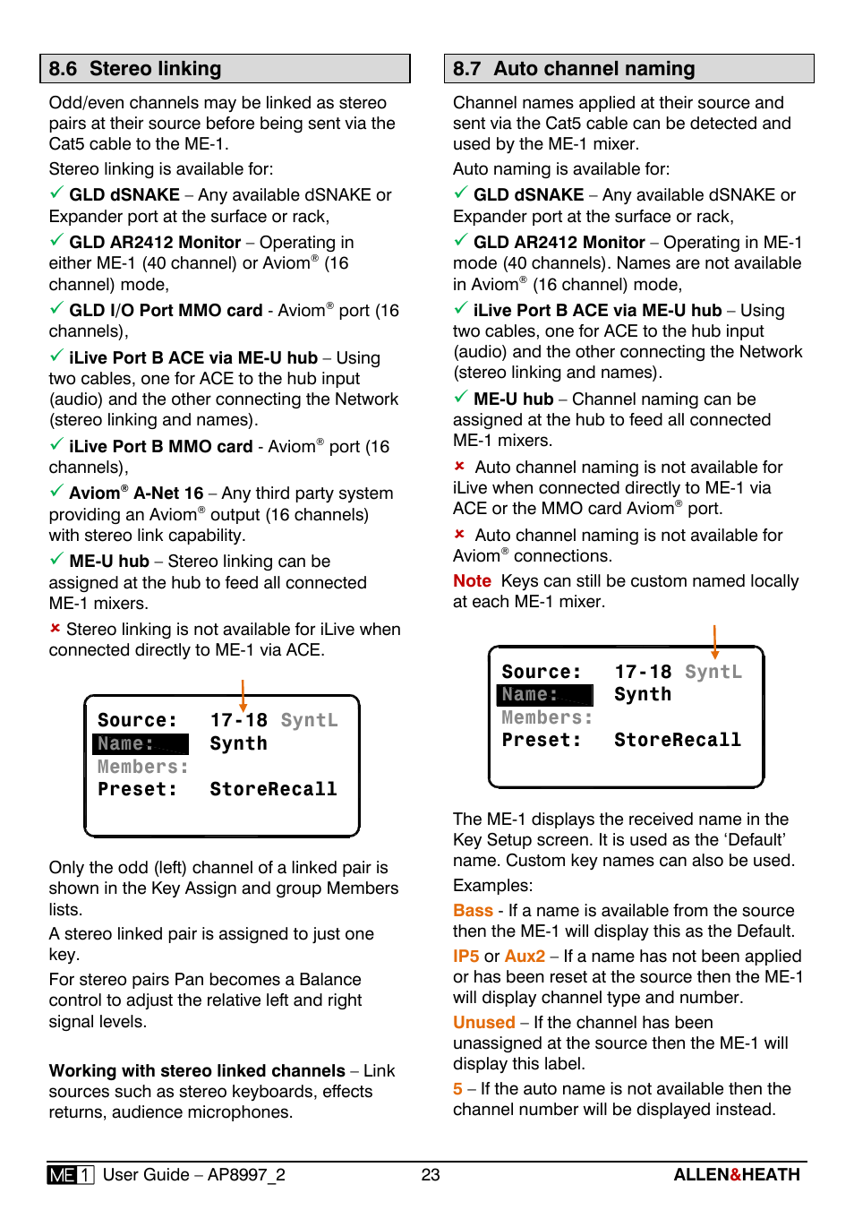 Allen&Heath ME-1 User Manual | Page 23 / 28