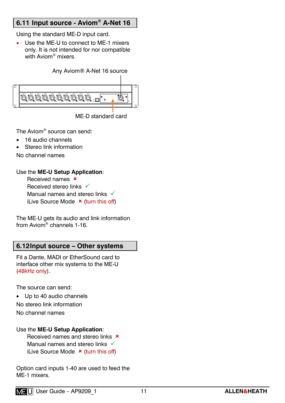 Allen&Heath ME-U User Manual | Page 11 / 18
