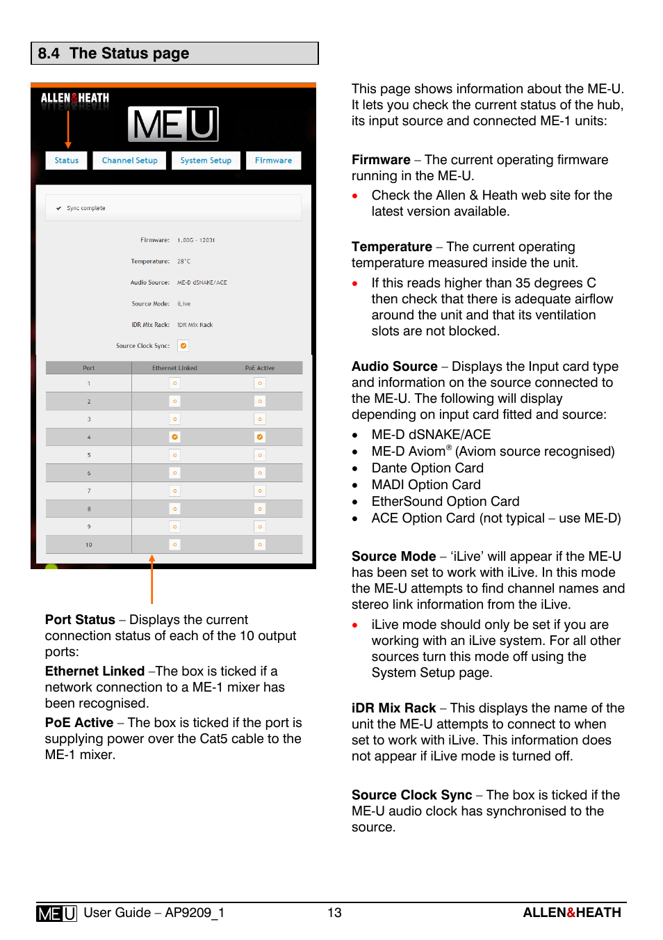 Allen&Heath ME-U User Manual | Page 13 / 18