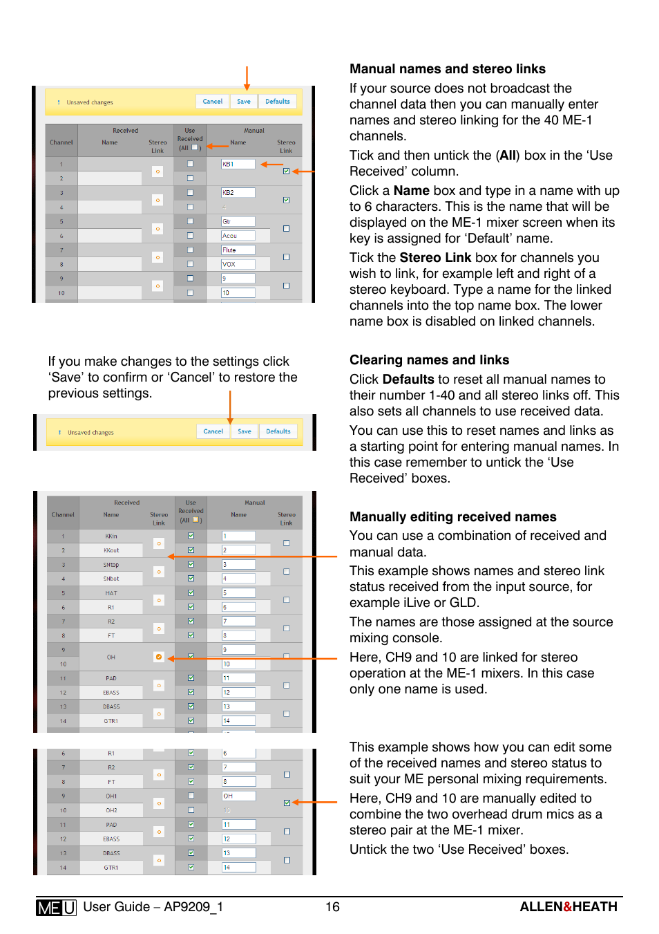 Allen&Heath ME-U User Manual | Page 16 / 18