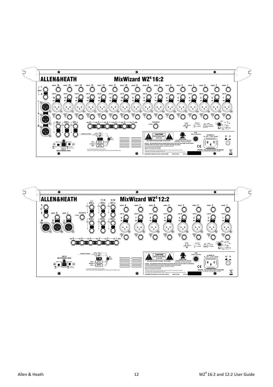 Mixwizard wz, Allen&heath, 2 allen&heath | Allen & heath 12 wz, 2 and 12:2 user guide | Allen&Heath MixWizard WZ4 12-2 User Manual | Page 12 / 32